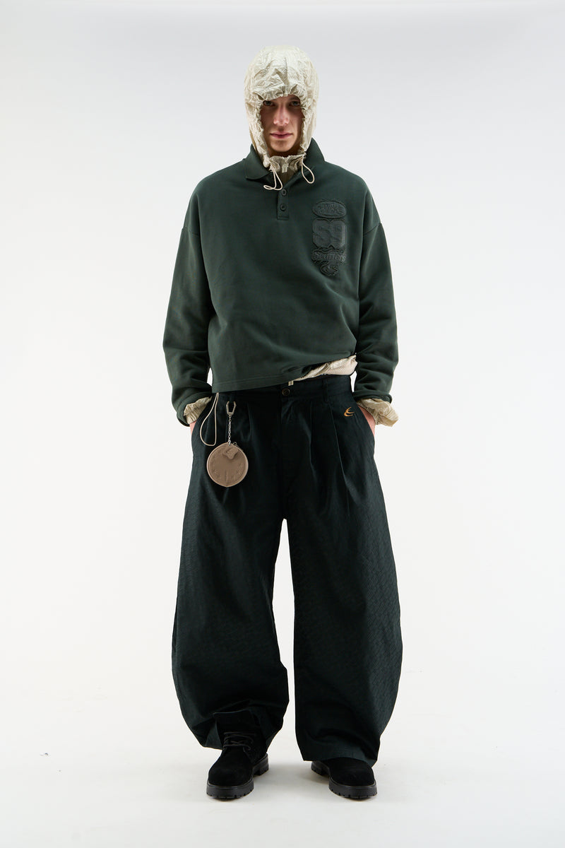 Monogram Shell Black Pants