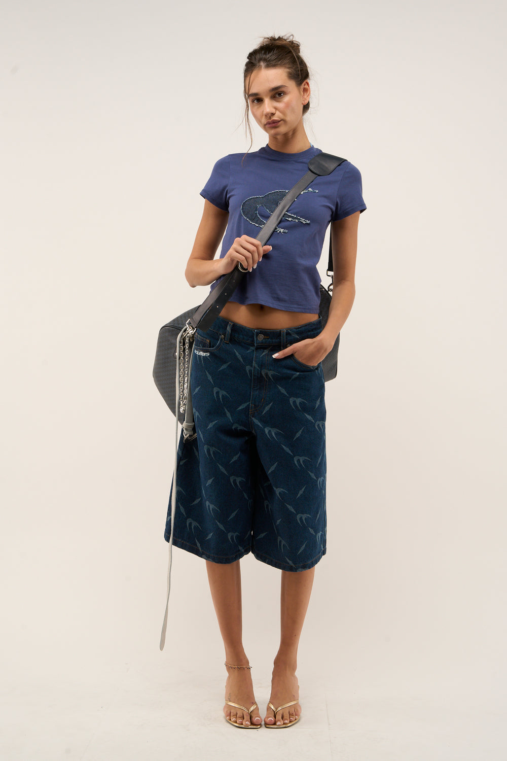 Silver Dark Blue Jorts