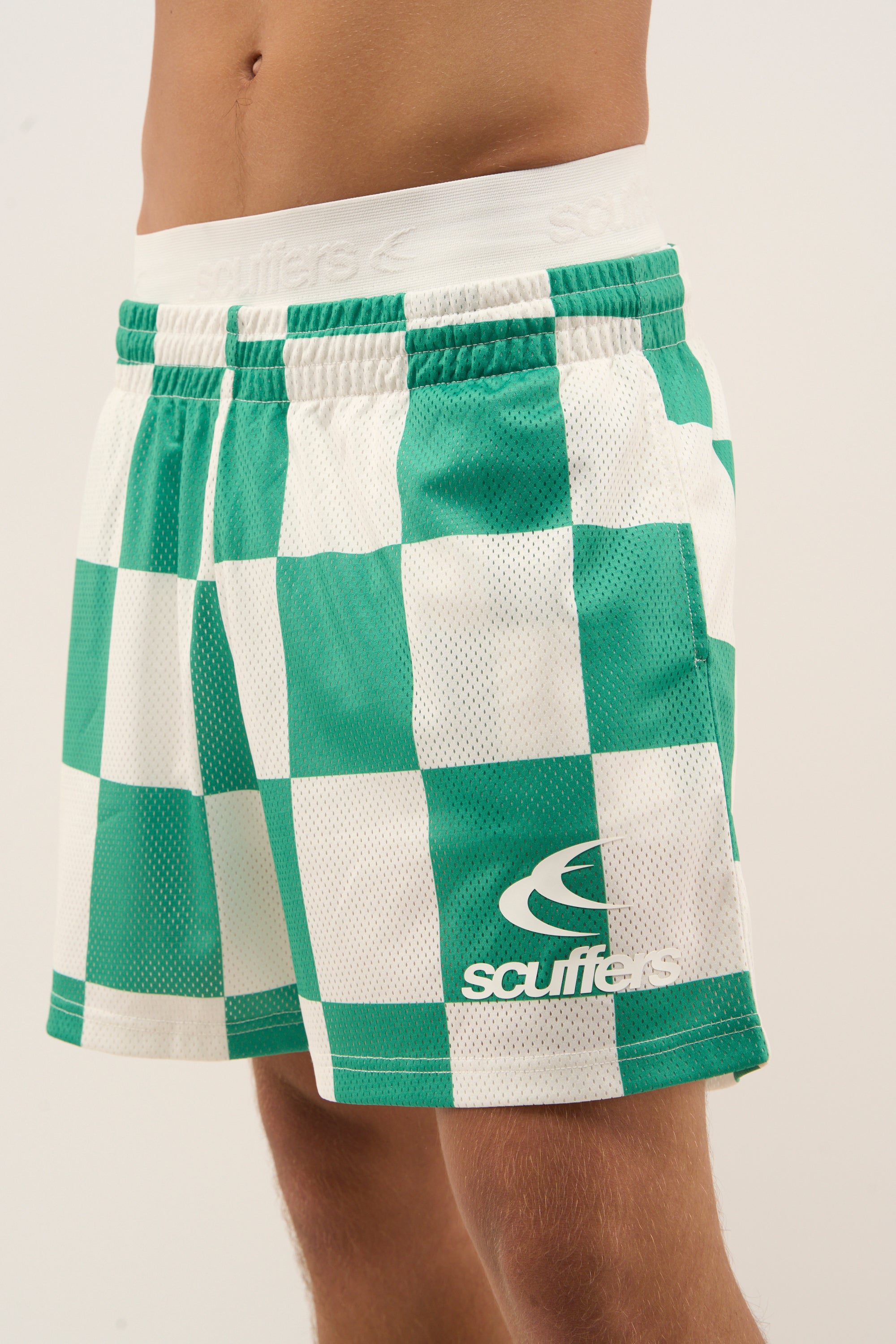 Madrid Checkered Football Shorts – Scuffers