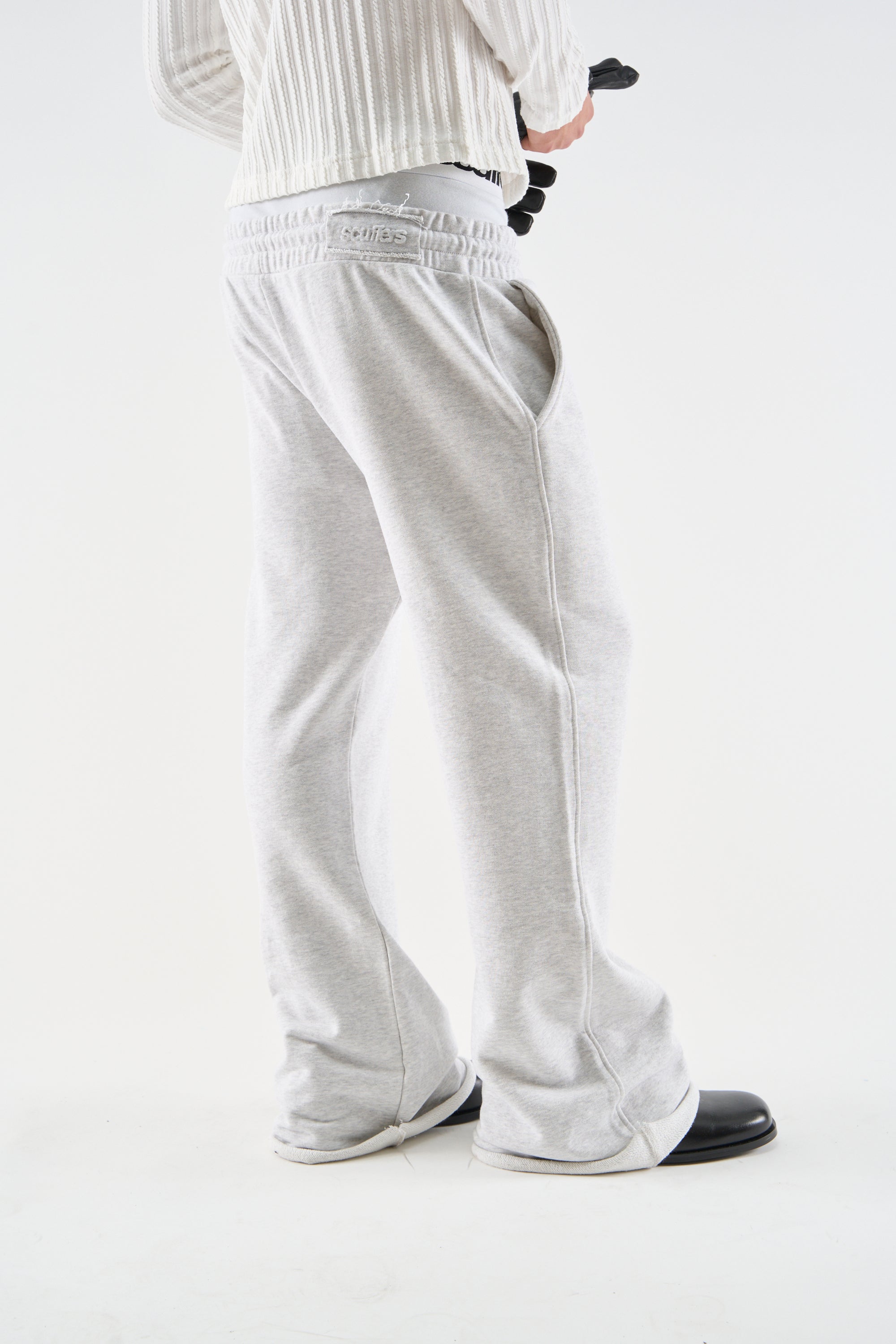 Flared Light Grey Sweatpants