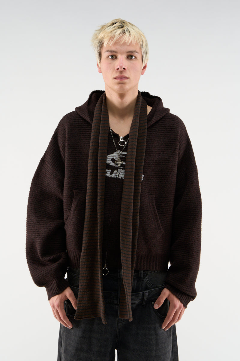 Roots Brown Knit Zipper
