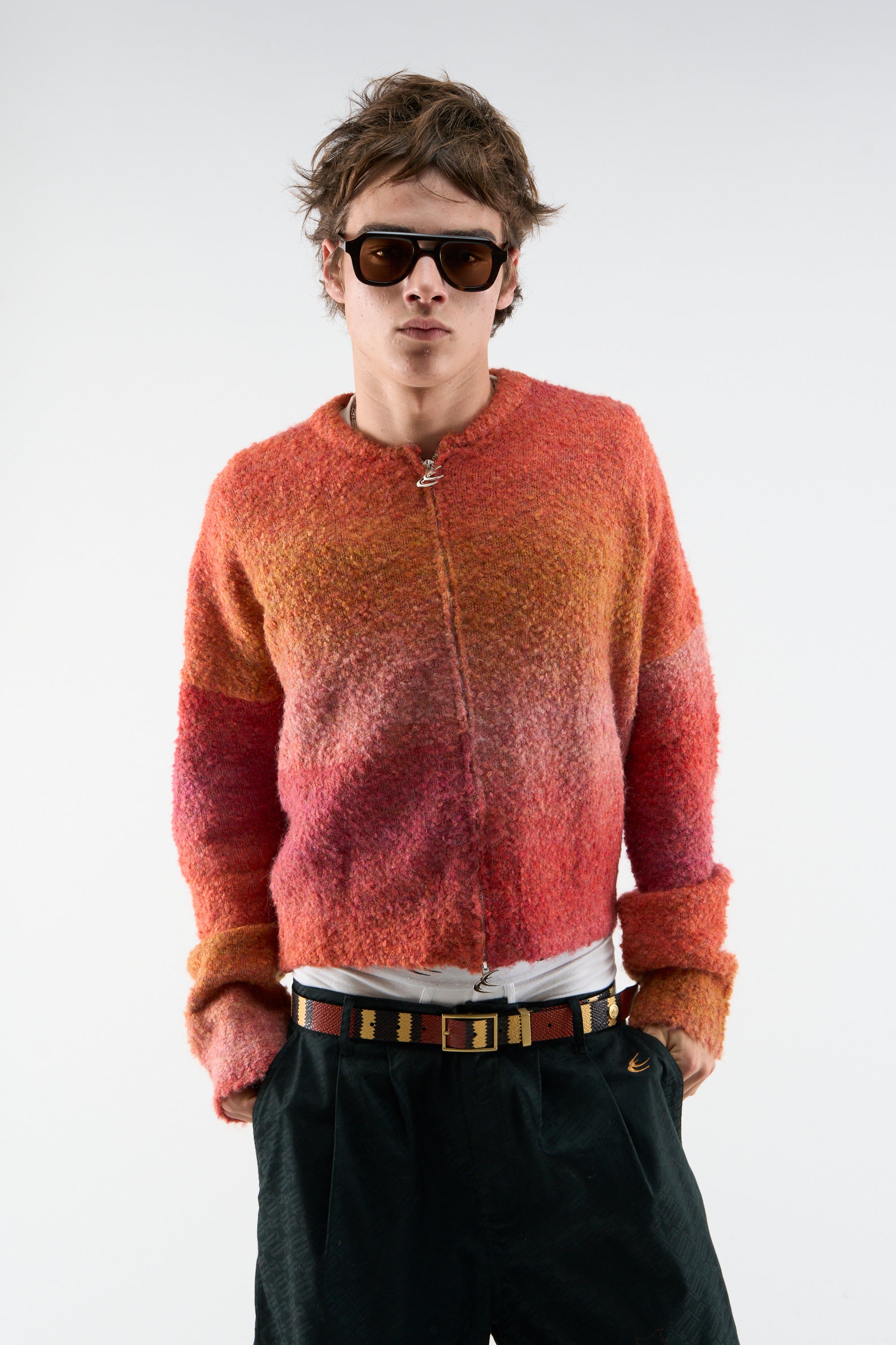 Quarter Red Zipper Knit