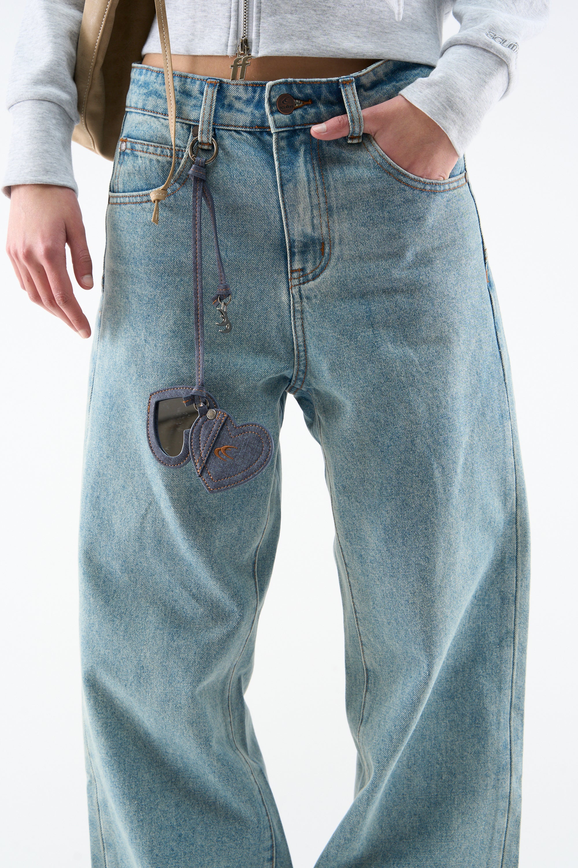 Love Denim Keychain Mirror