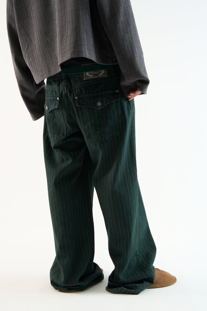 Pinstripe Carrie Green Pants