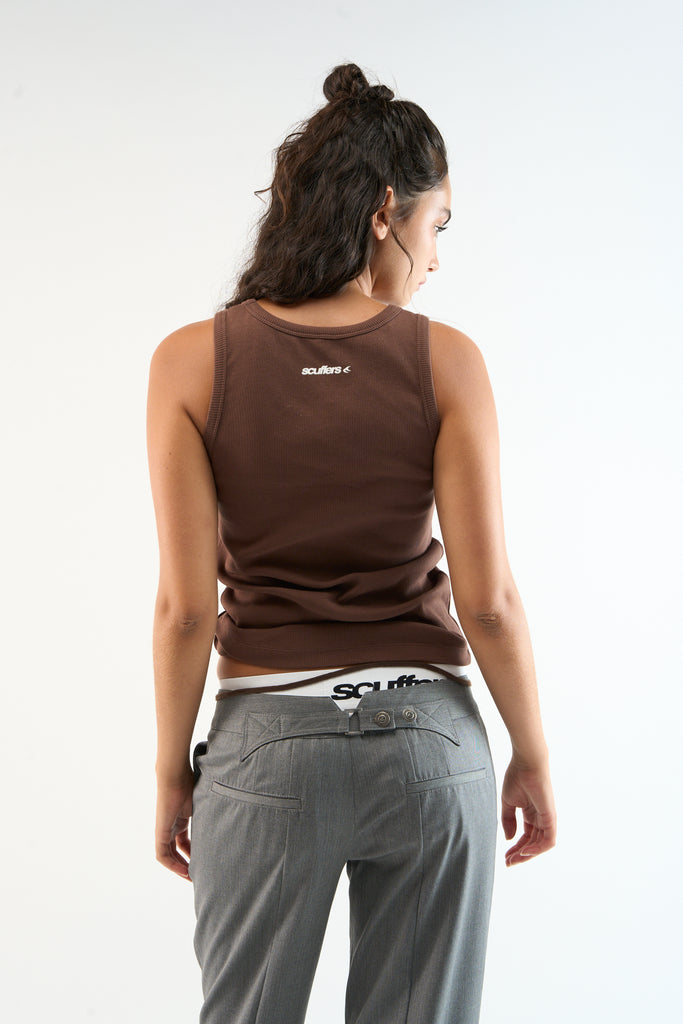Brown & Yellow Canale Scff Tank Top Pack