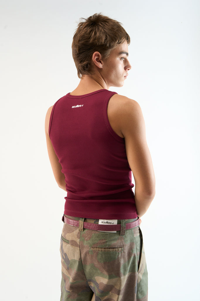Burgundy & Pink Canale Scff Tank Top Pack
