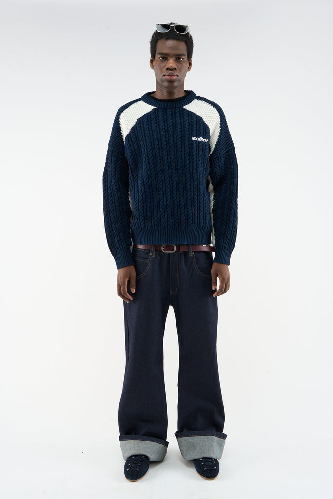 Essex Navy Knit – Scuffers