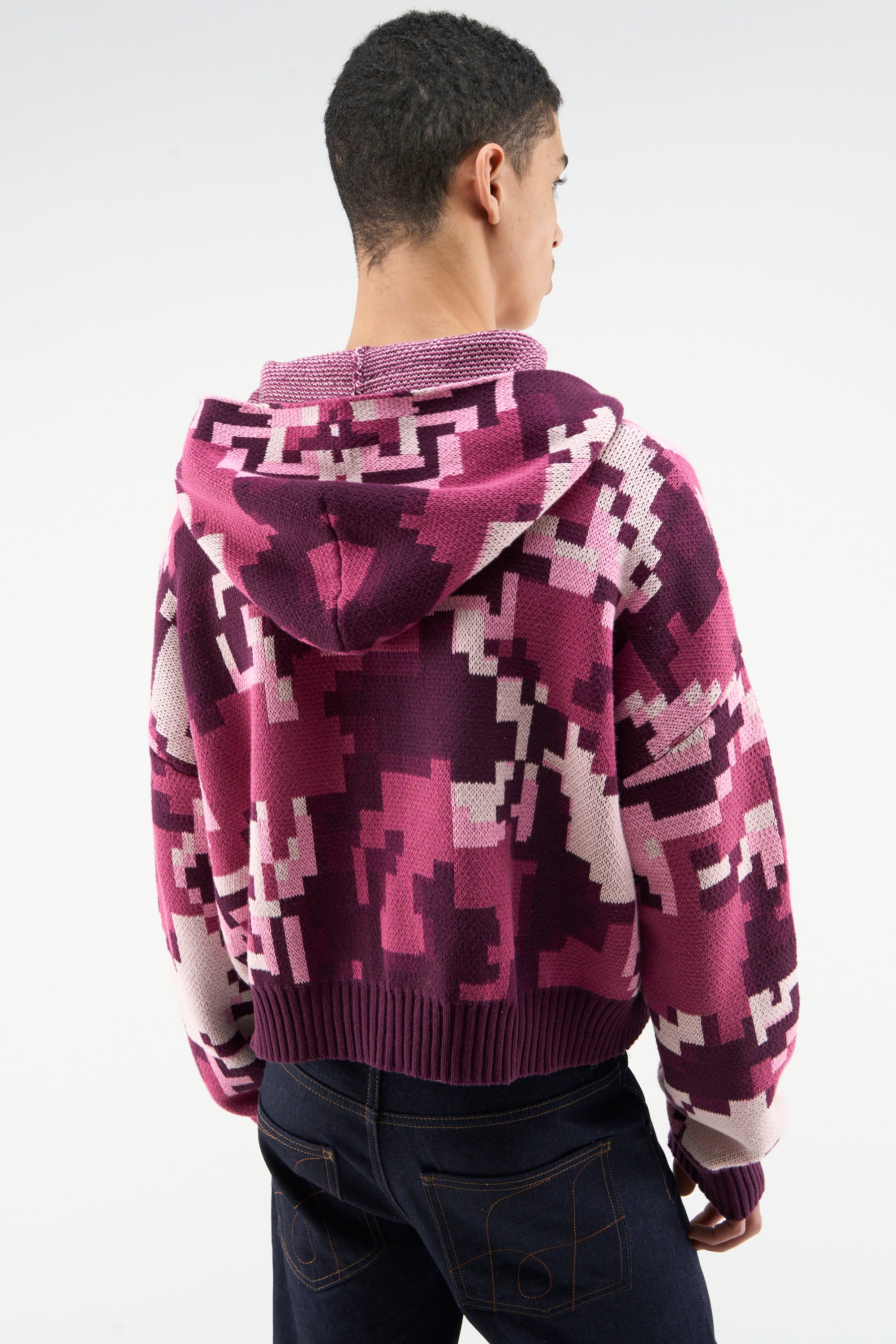 Mosaic Pink Knit Zipper