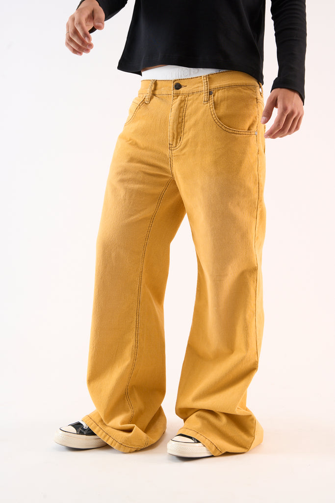 Corduroy Flared Yellow Pants