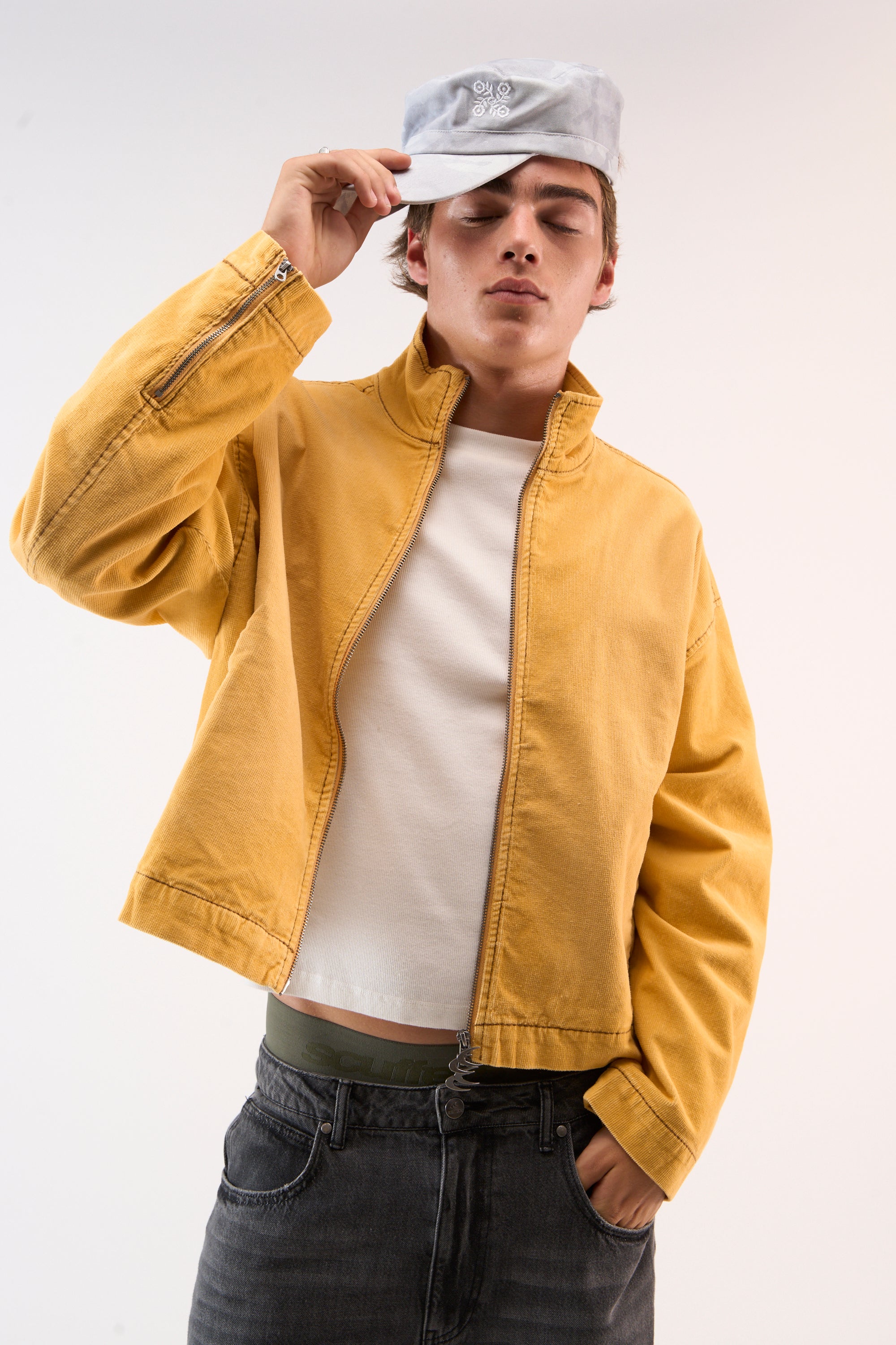 Corduroy Flared Yellow Jacket