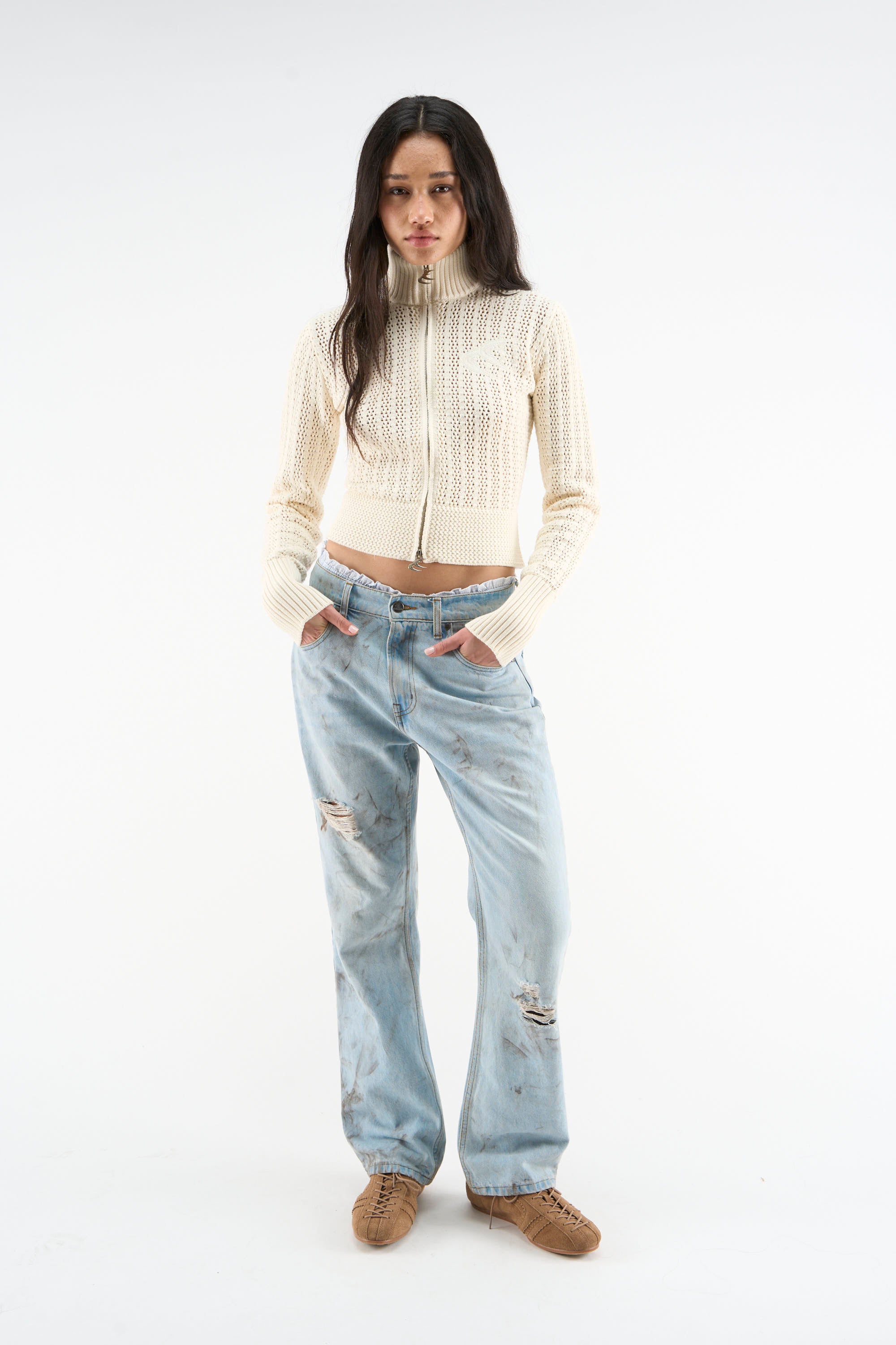 トップス Scuffers Picadilly Ecru Zipper Picadilly Ecru Zipper – Scuffers