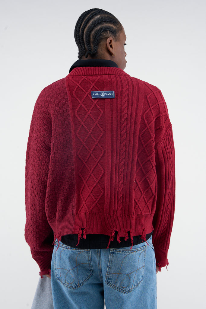 Split Burgundy Knit