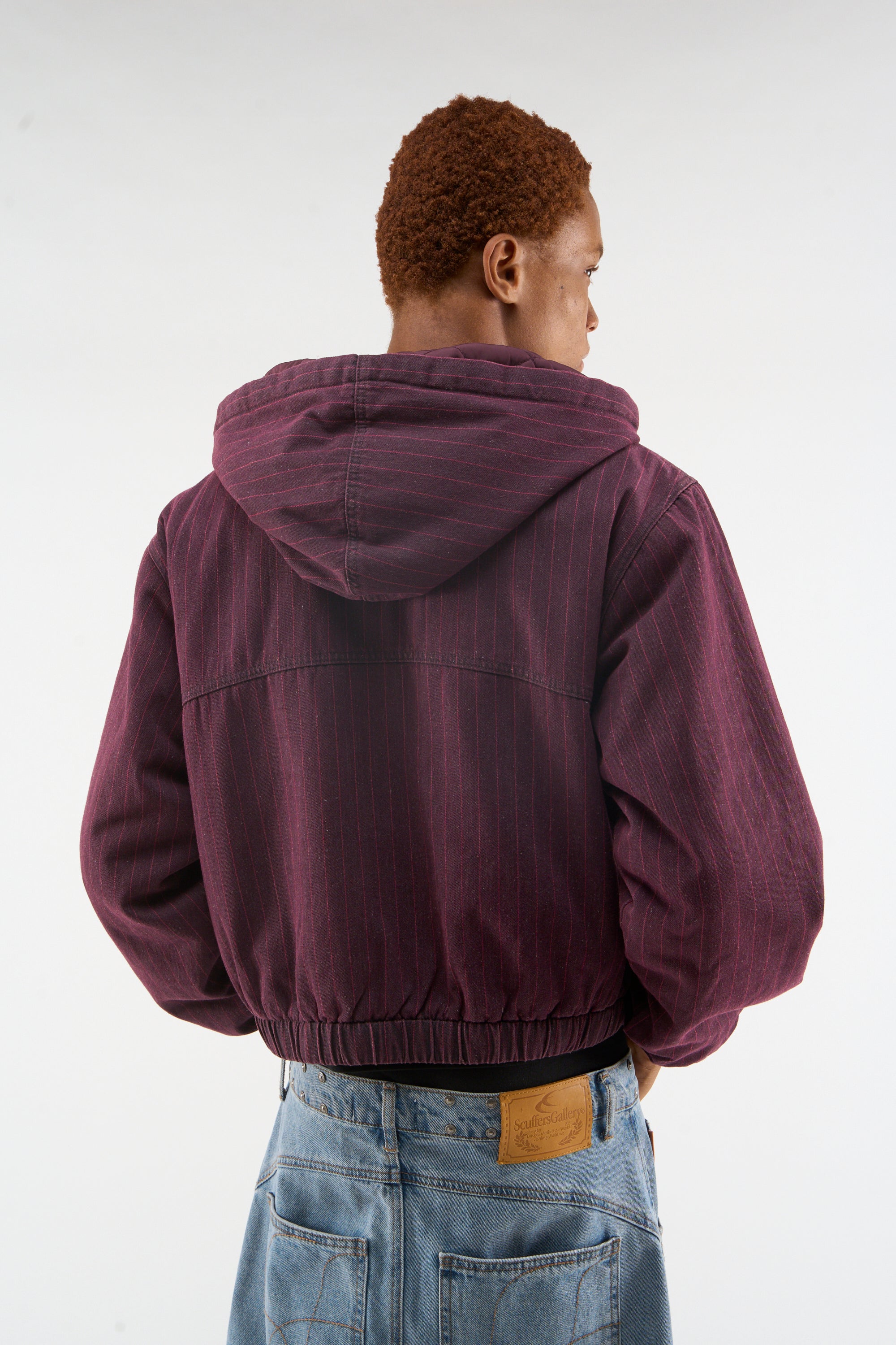 Pinstripe Burgundy Work Jacket