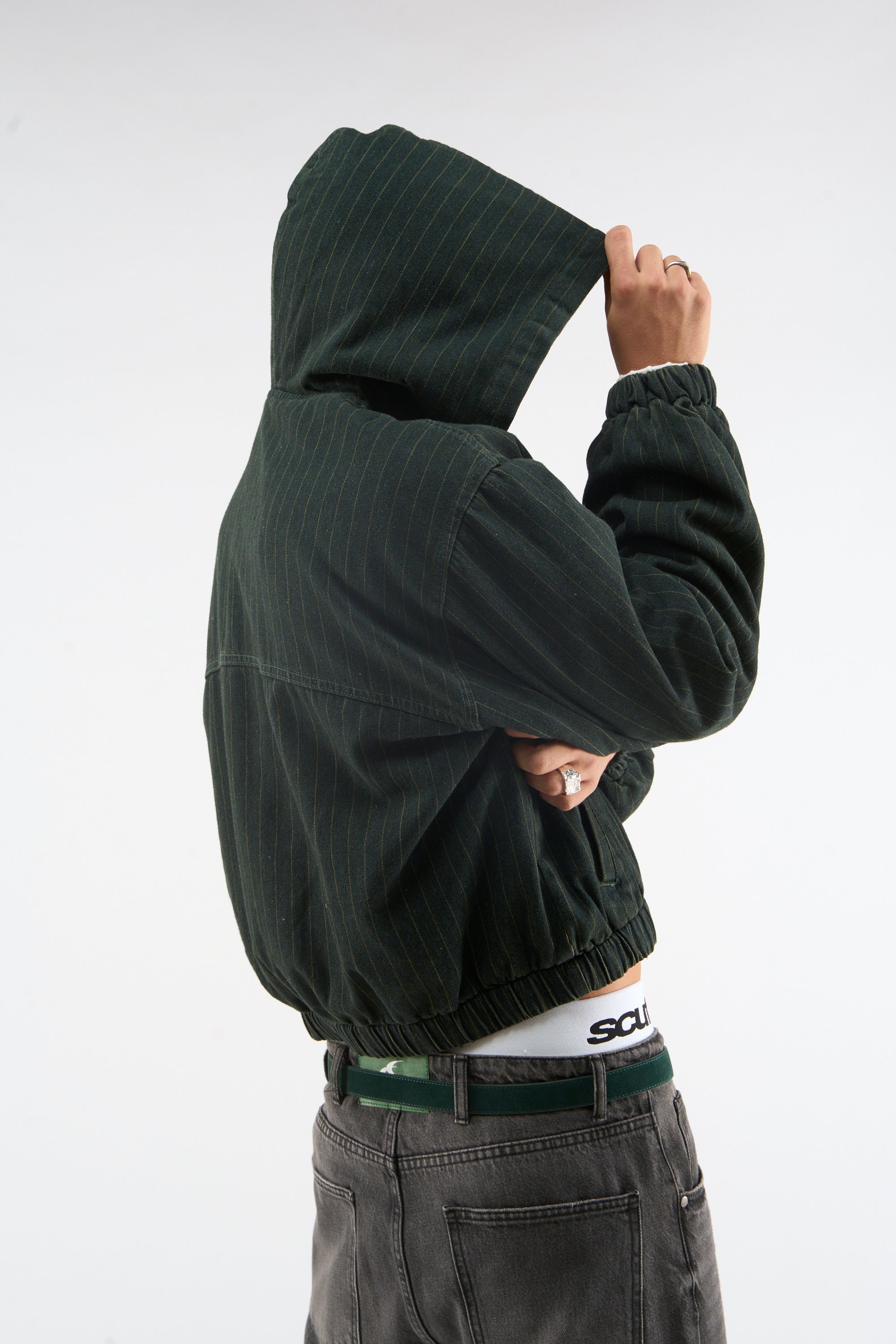 Pinstripe Green Work Jacket