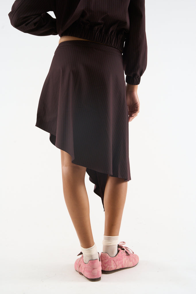 Nautica Burgundy Pinstripe Skirt