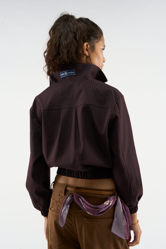 Nautica Burgundy Pinstripe Jacket