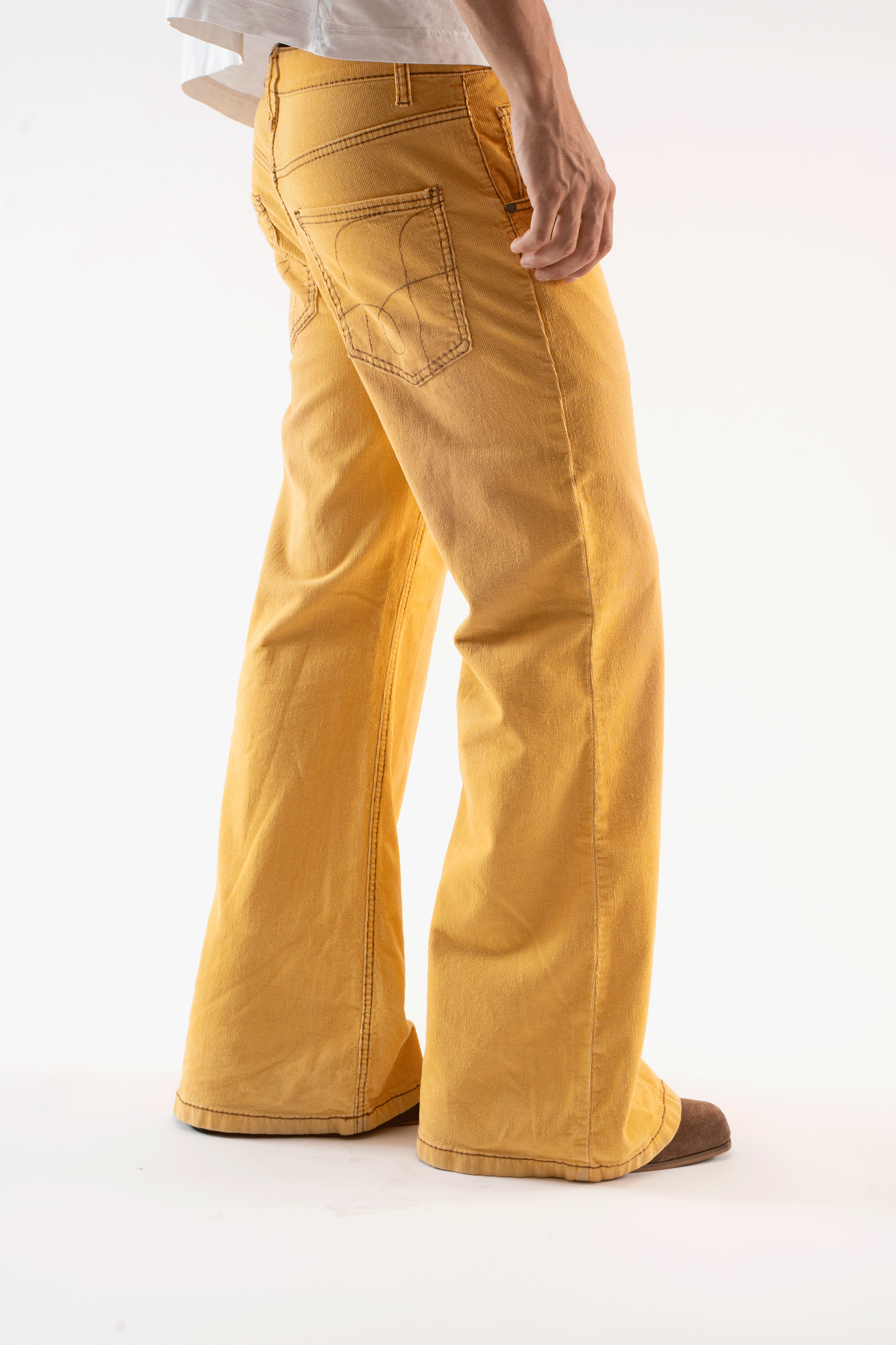 Corduroy Flared Yellow Pants