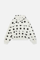Raw Dots White Hoodie