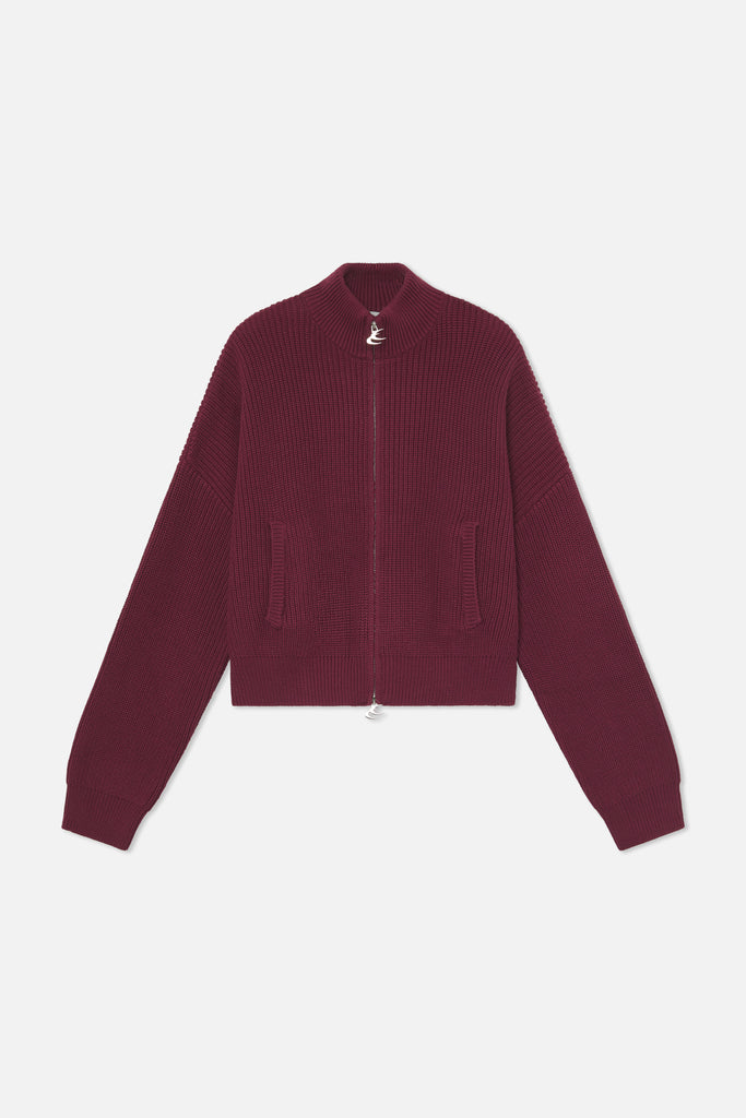 Delore Burgundy Knit Zipper