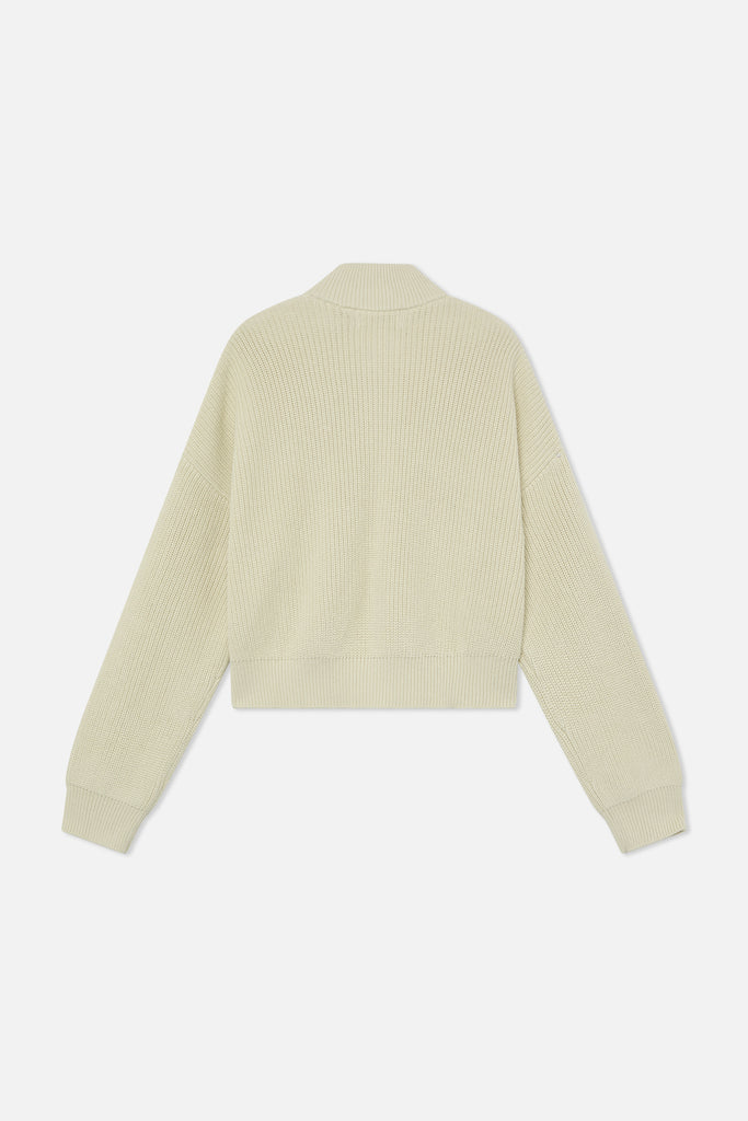 Delore Ecru Knit Zipper
