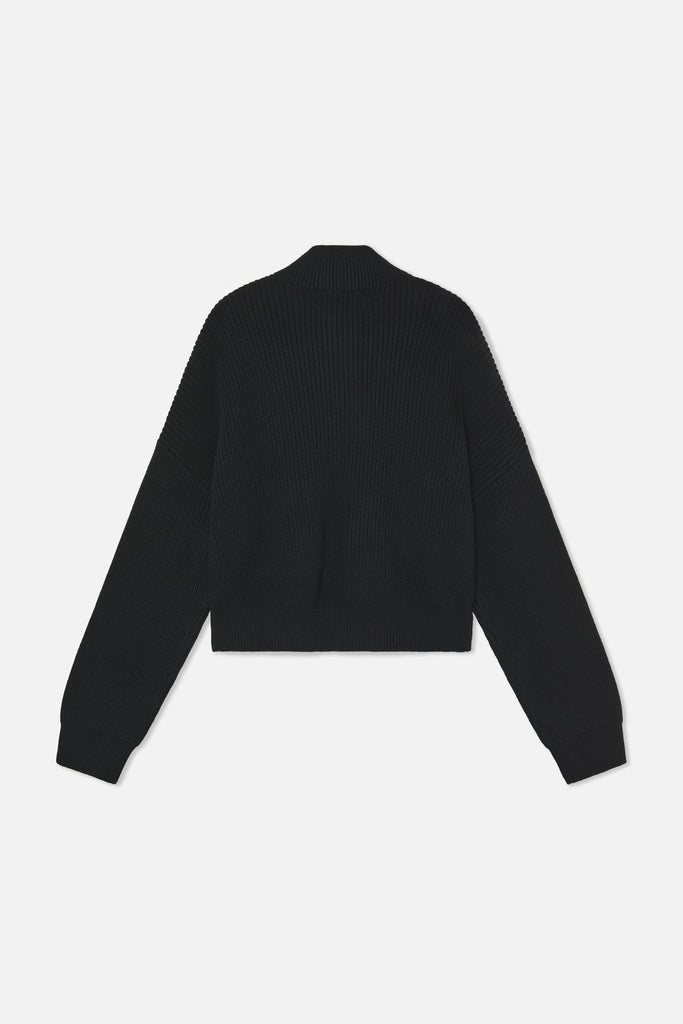 Delore Black Knit Zipper