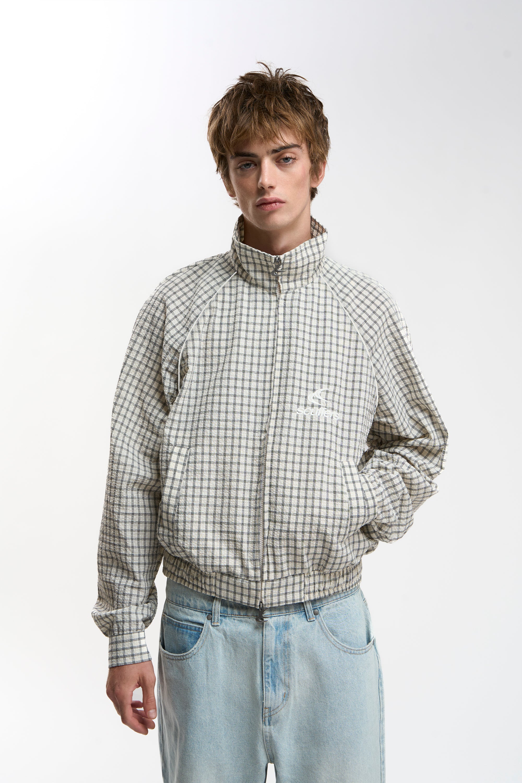 Chamise Checkered Ecru Zipper