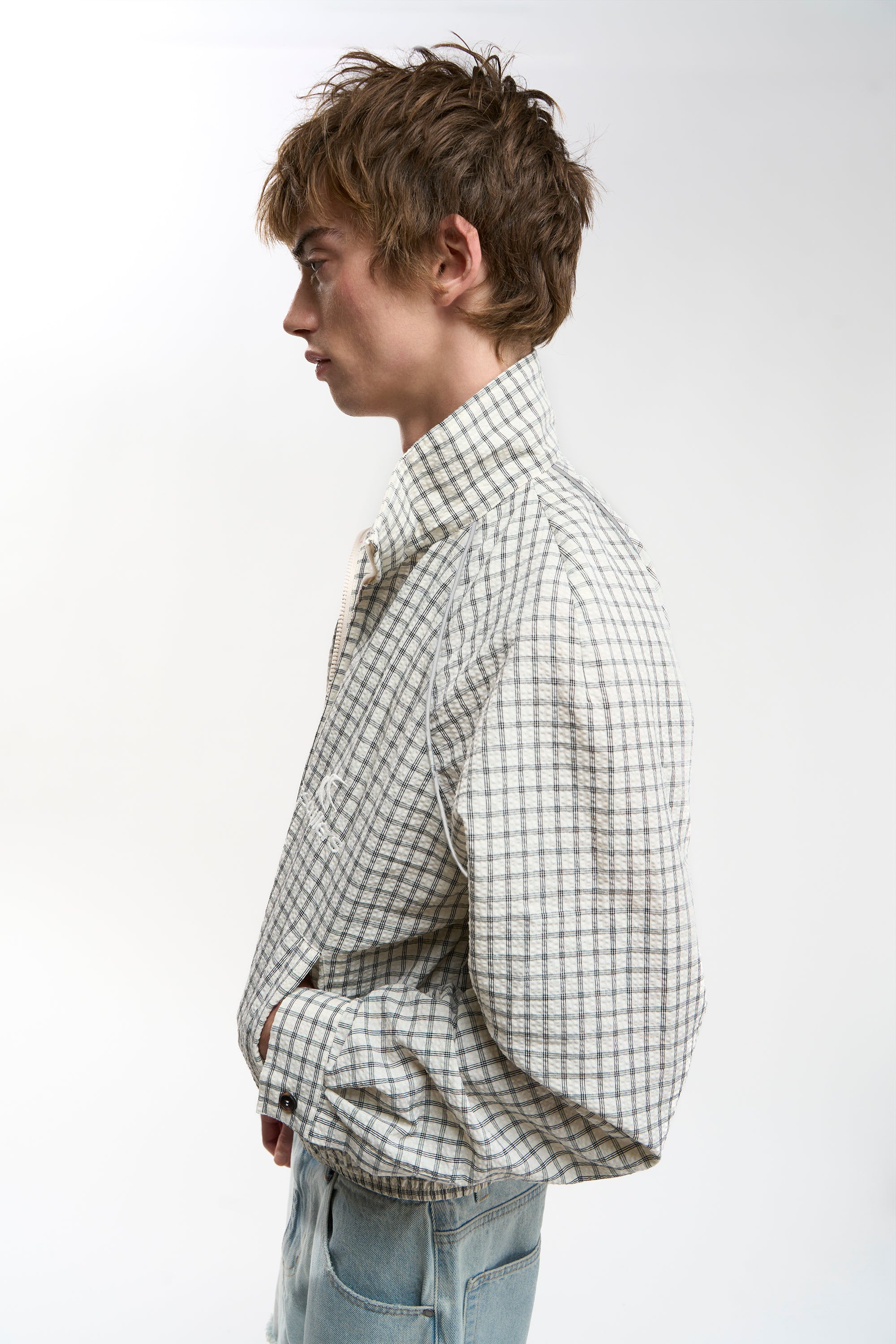 Chamise Checkered Ecru Zipper