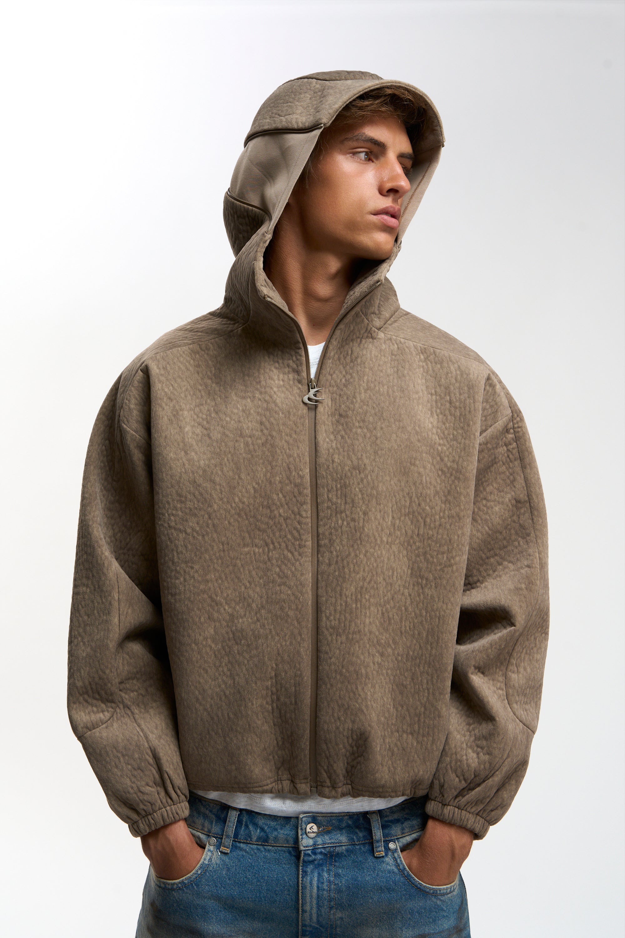 Tech Brown Fur Zip