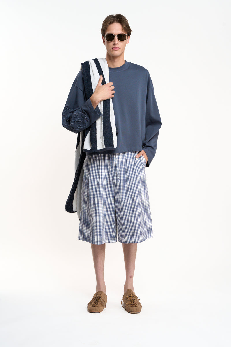 Donguan Blue Checkered Jorts