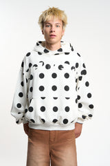 Raw Dots White Hoodie