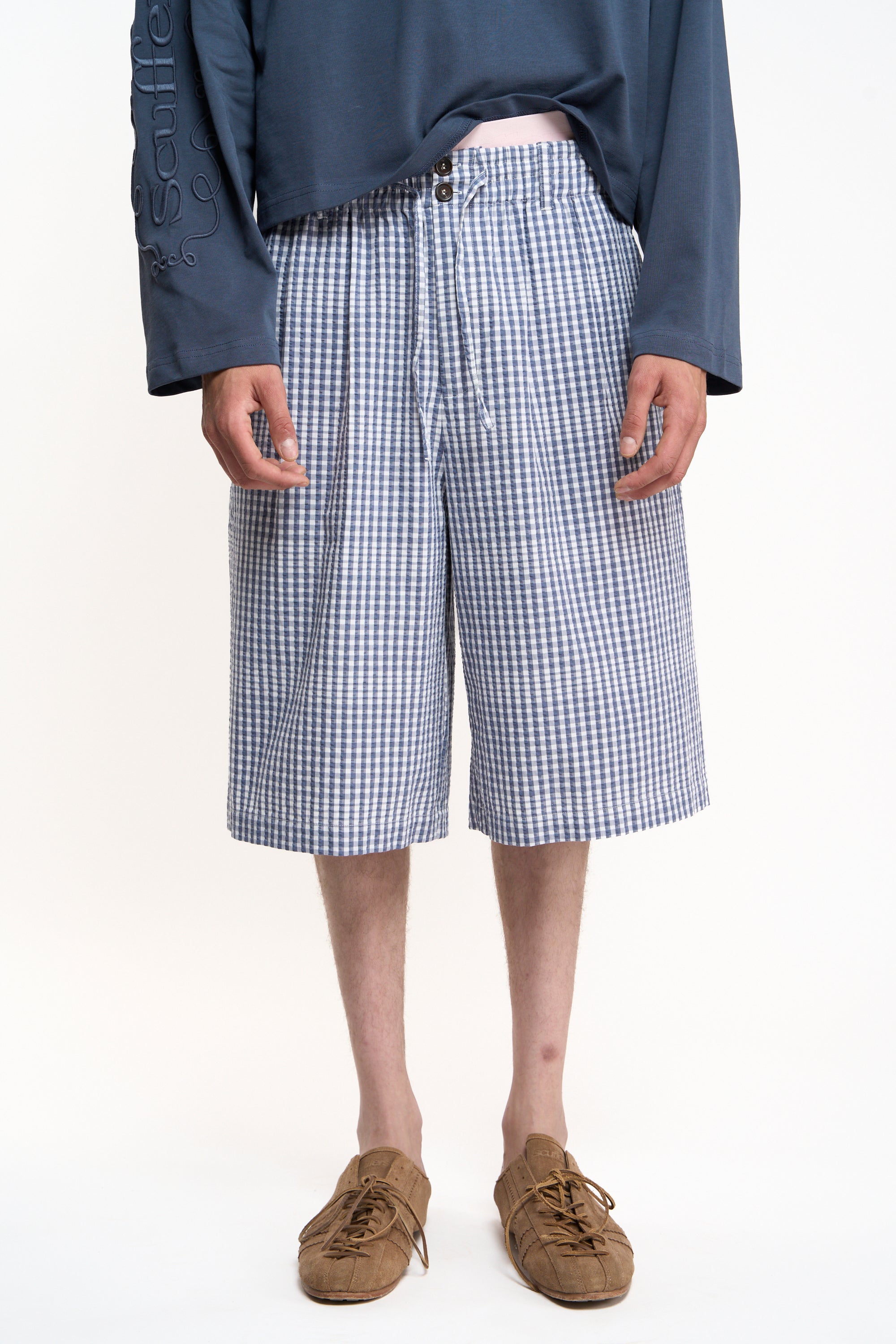 パンツ Scuffers Checkered Brown Jorts Donguan Blue Checkered Jorts – Scuffers