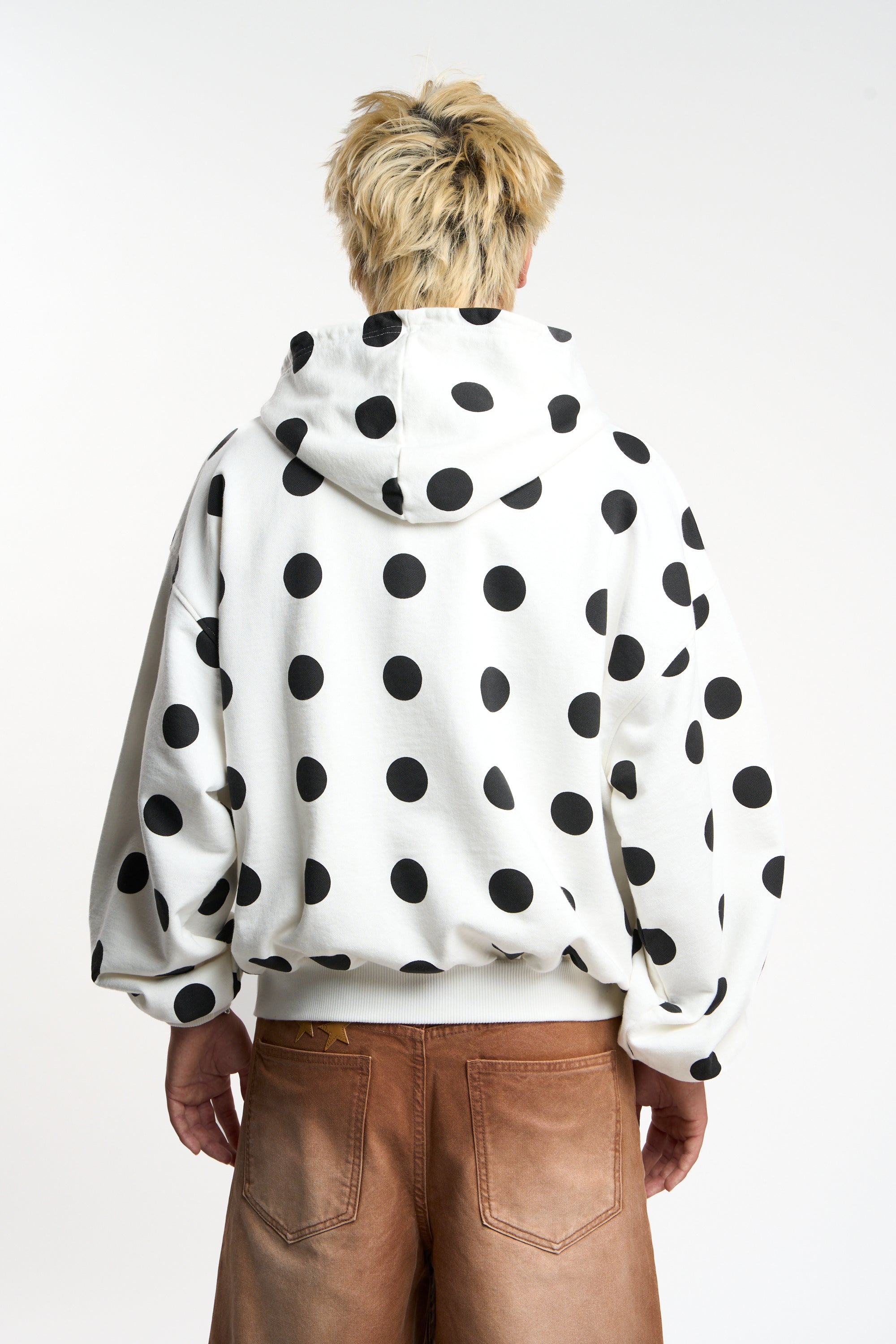李牧　scuffers ドット柄パーカー Sサイズ Raw Dots White Hoodie – Scuffers