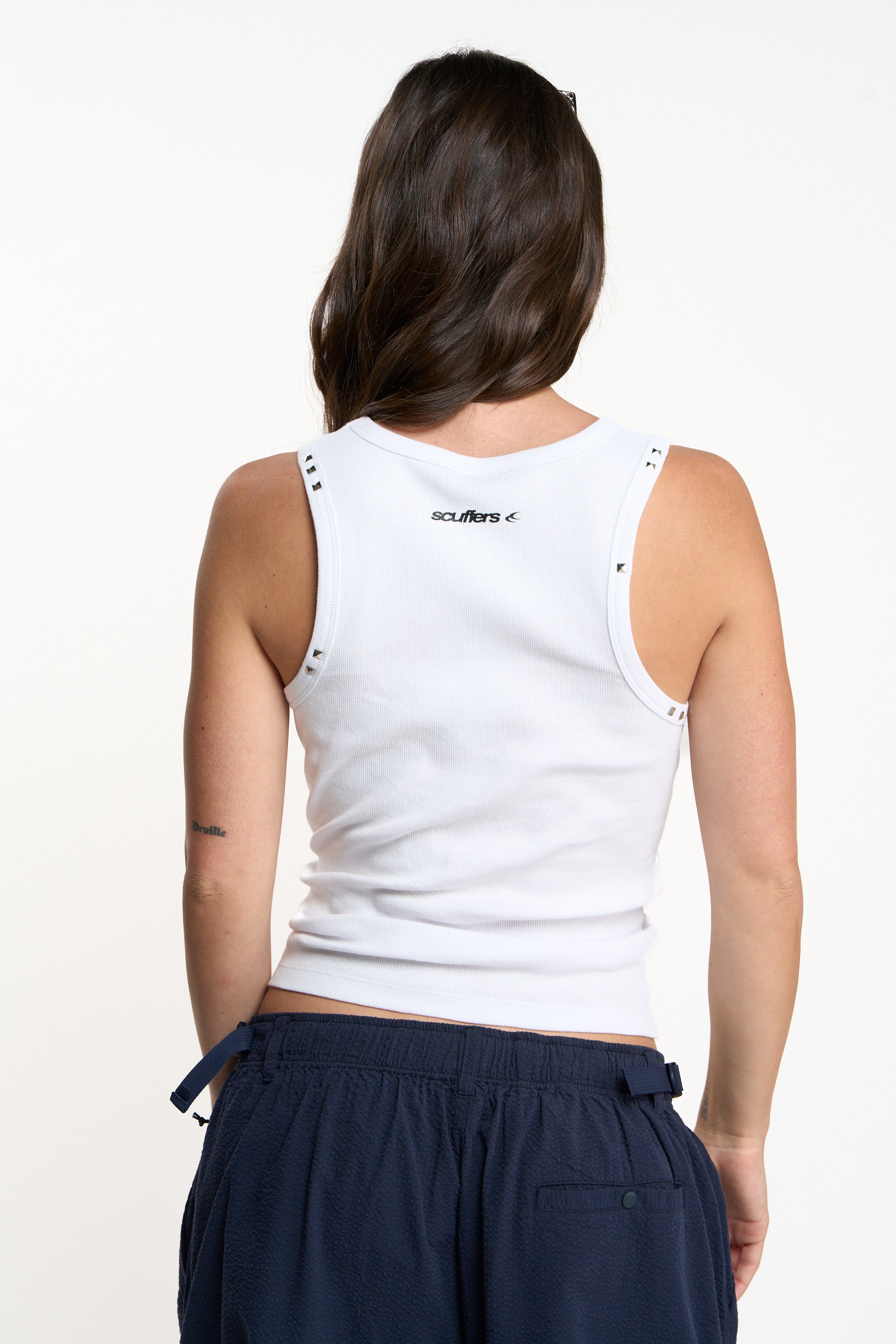 Studded White Tank Top