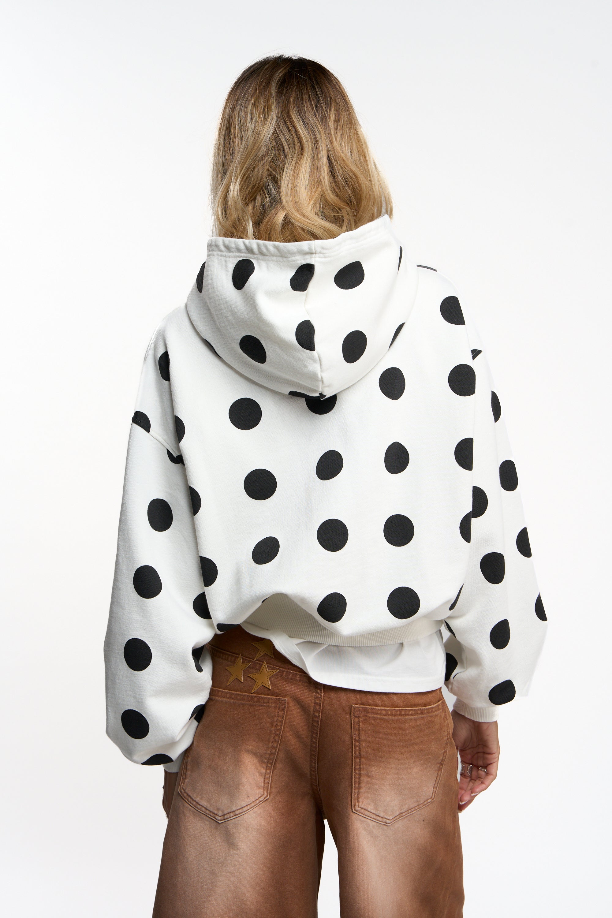 Raw Dots White Hoodie