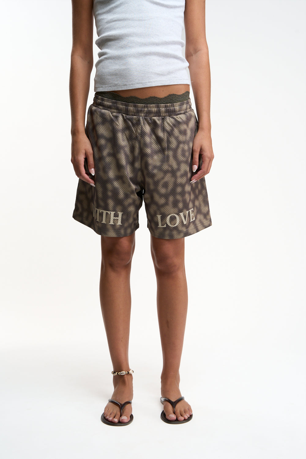 Withlove Leopard Mesh Shorts