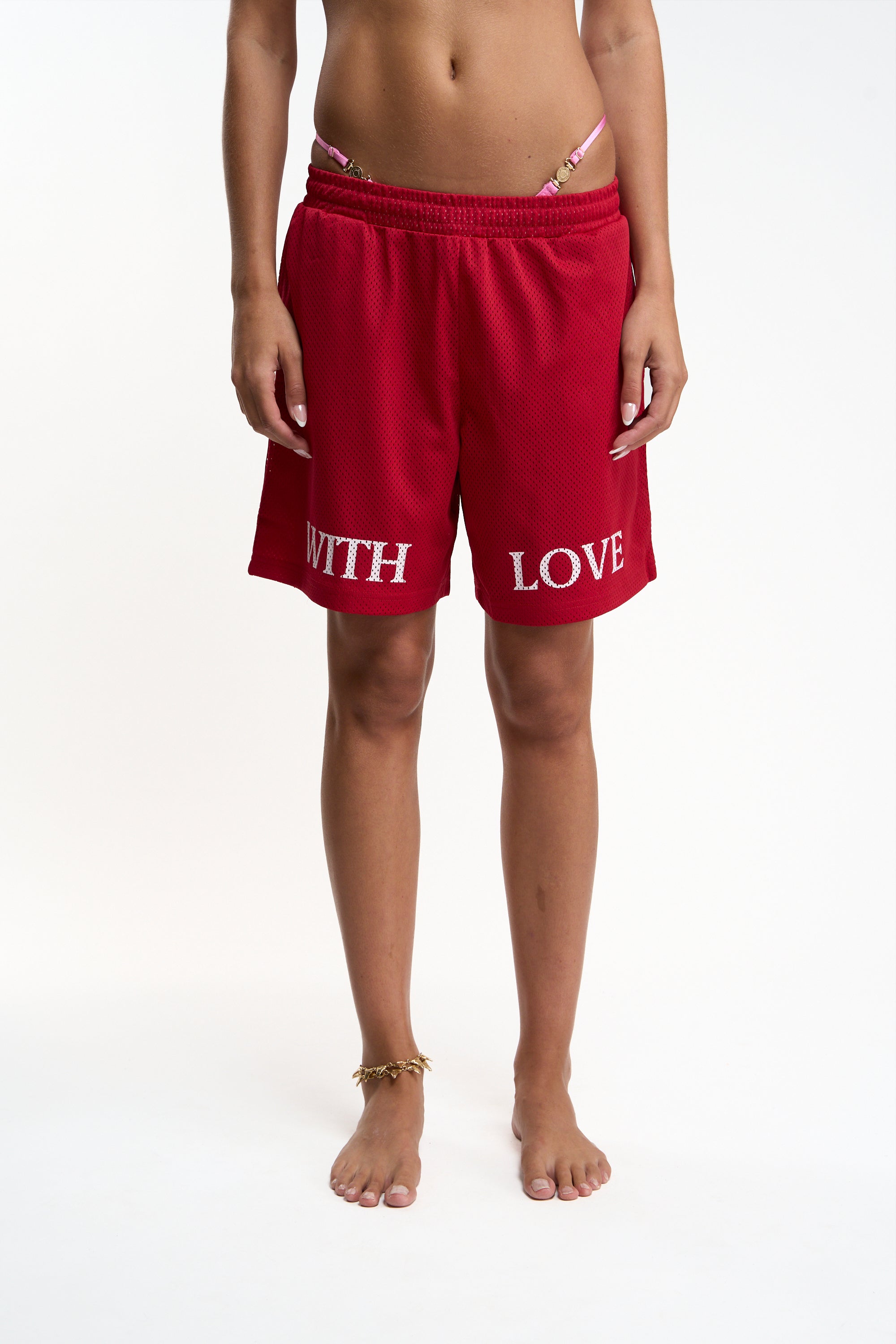 Withlove Red Mesh Shorts