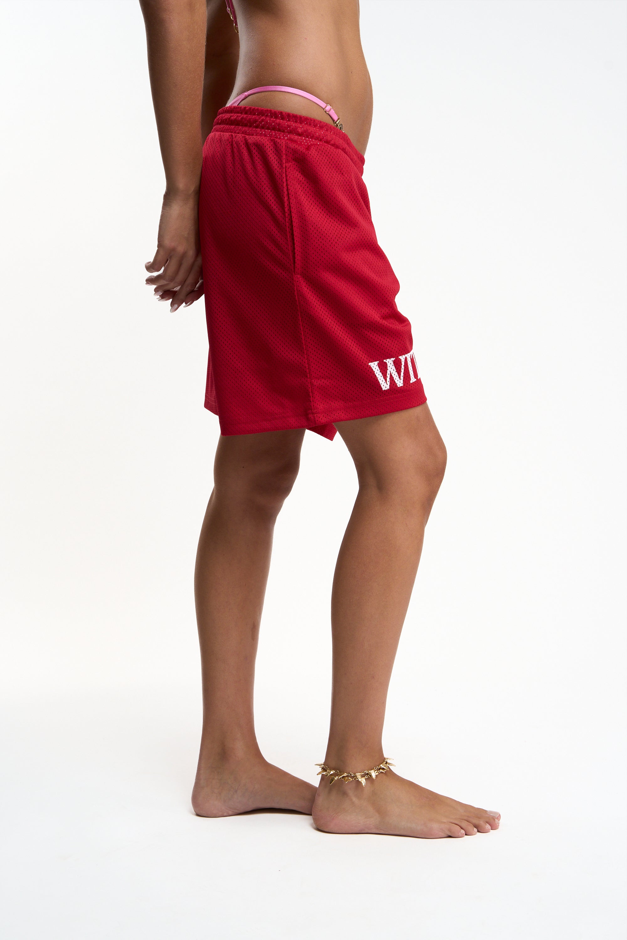 Withlove Red Mesh Shorts