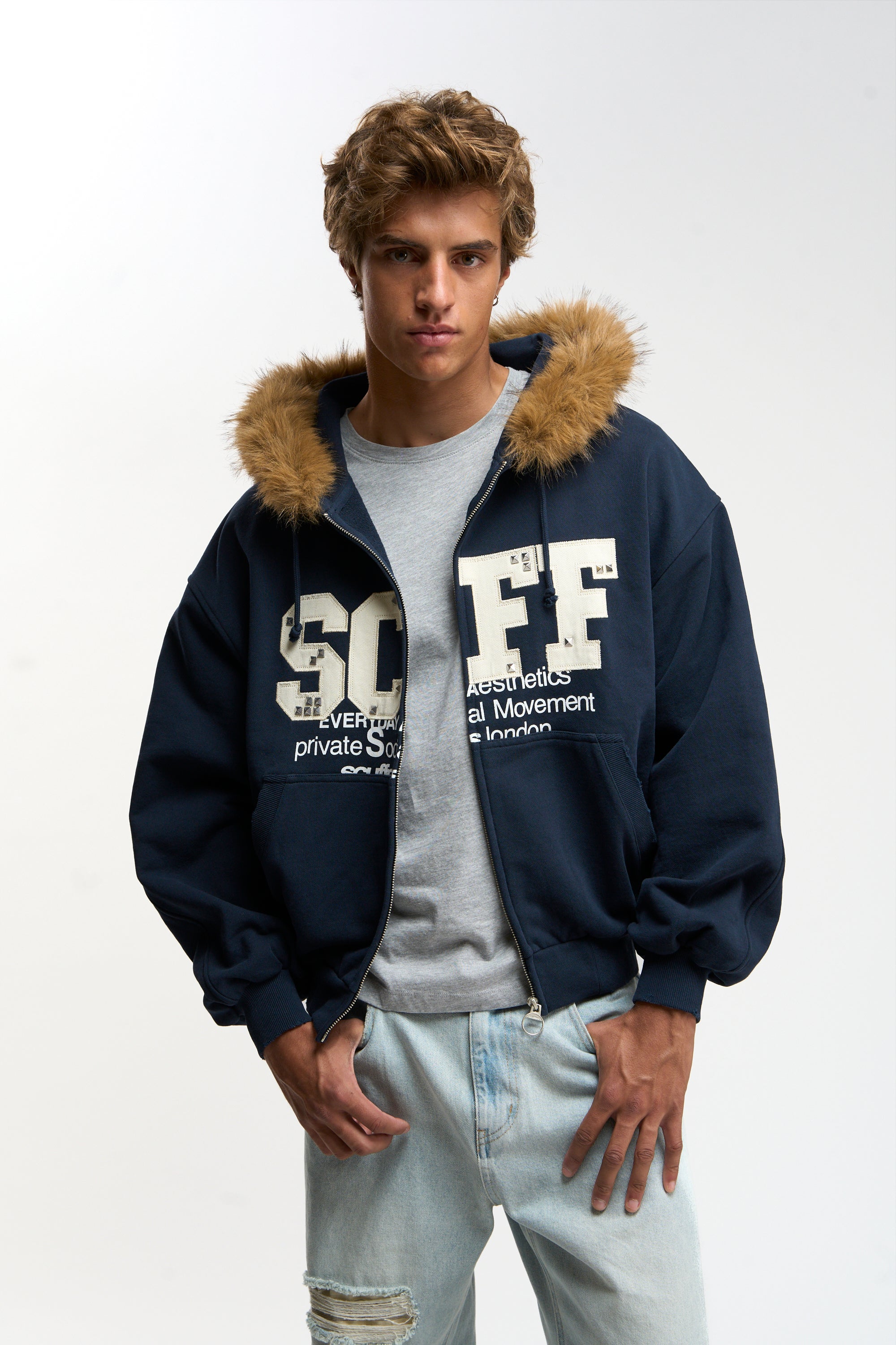Track Navy Zipper
