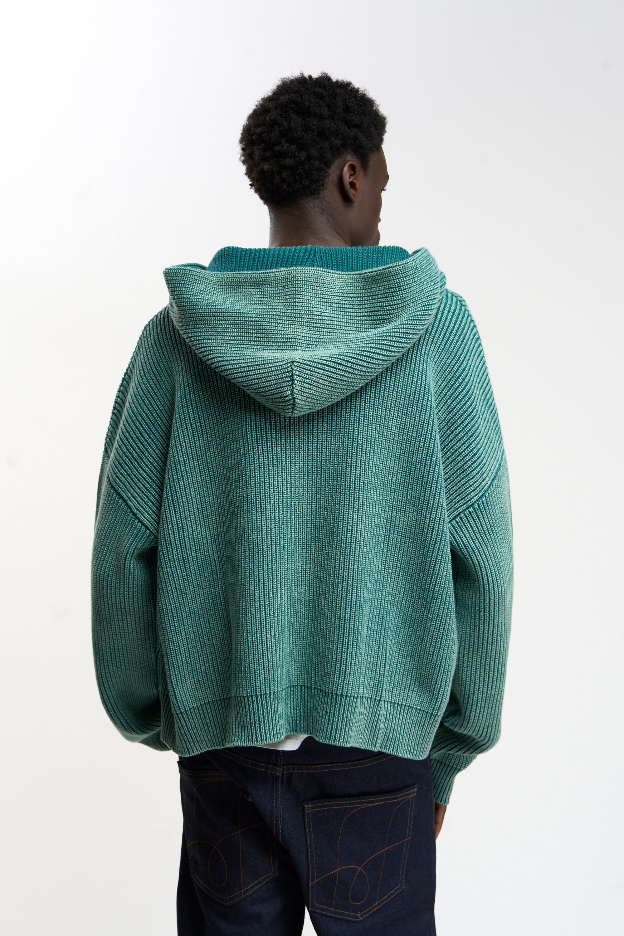 Steel Green Knit Zipper