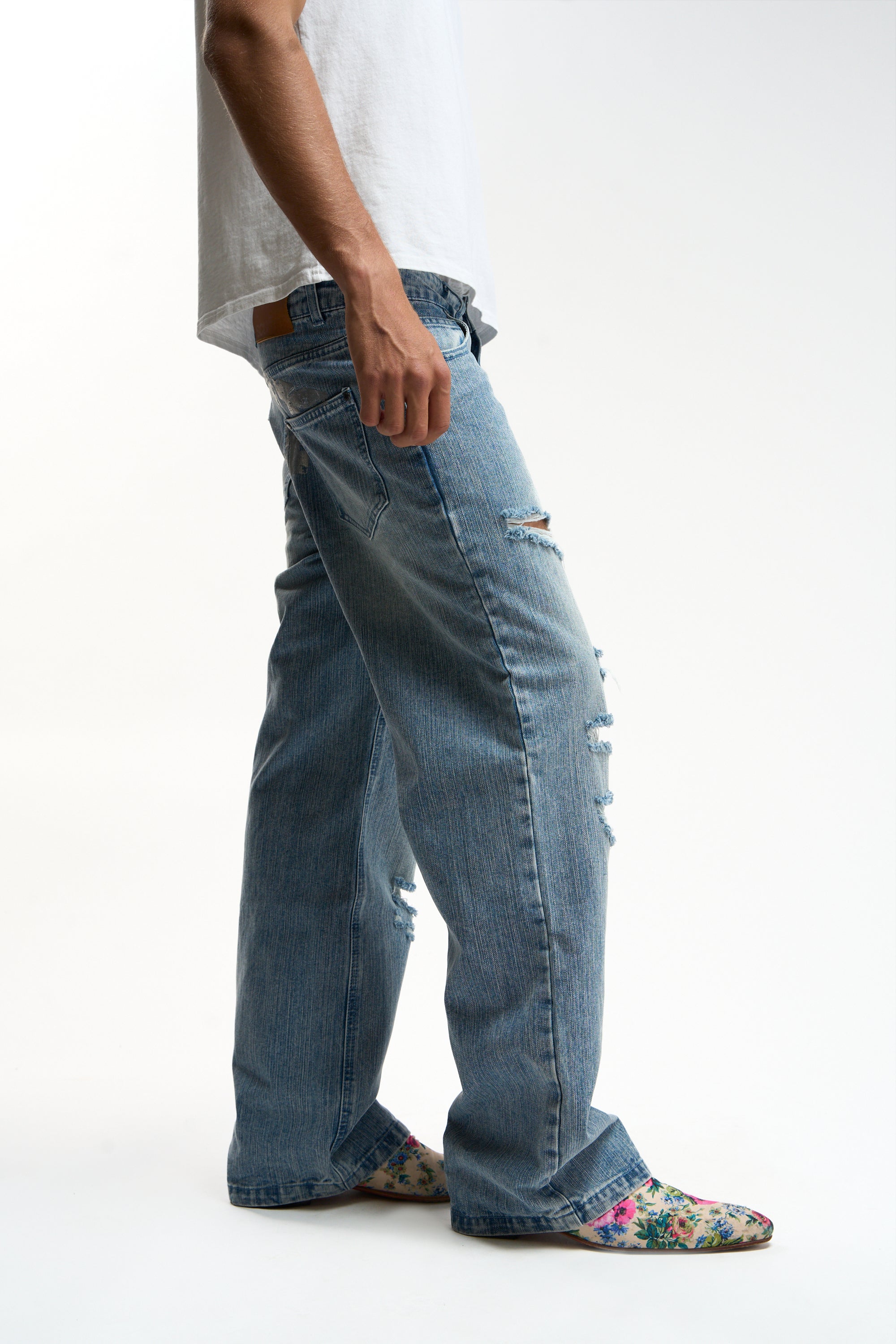 Metal Light Blue Pants
