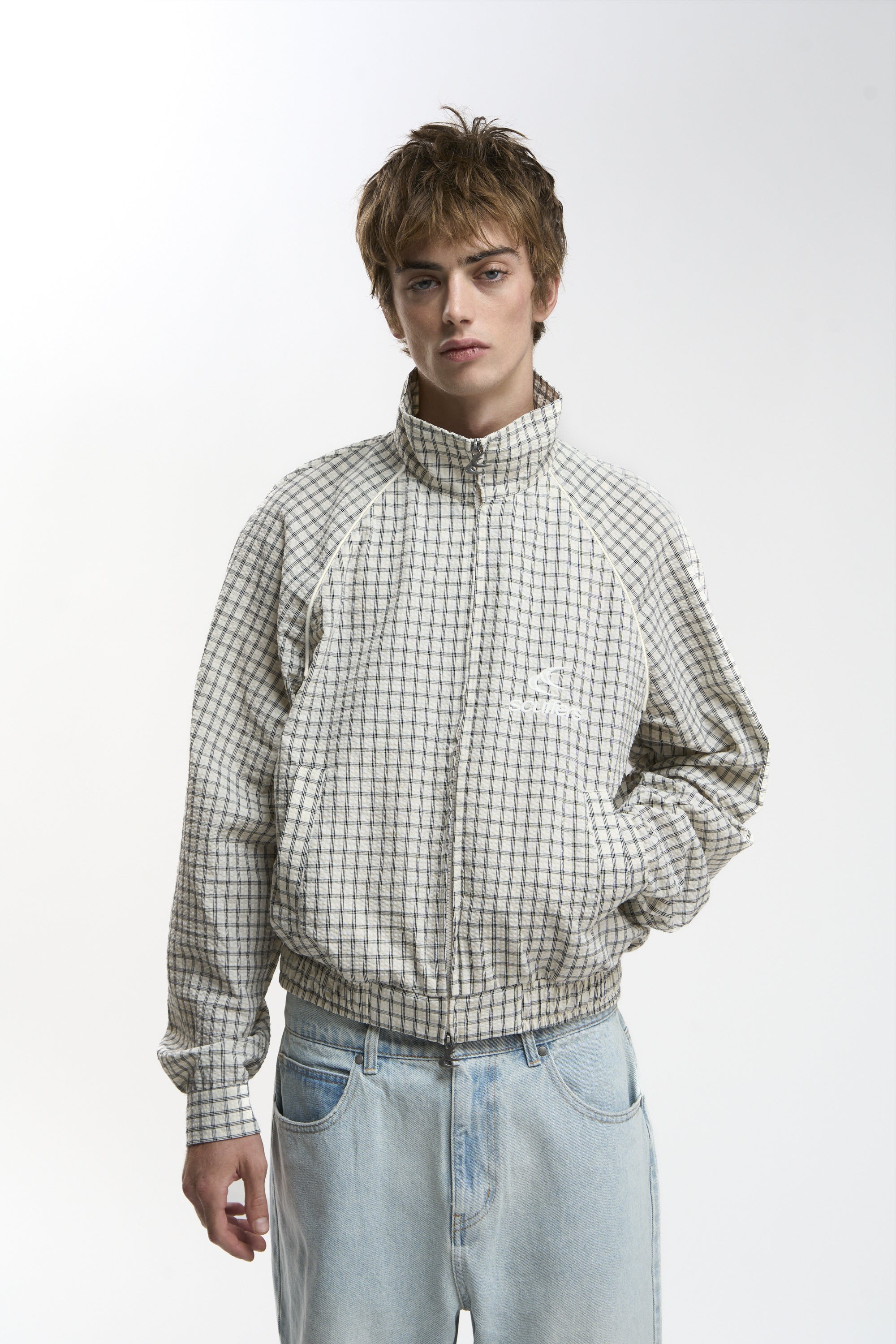 Chamise Checkered Ecru Zipper