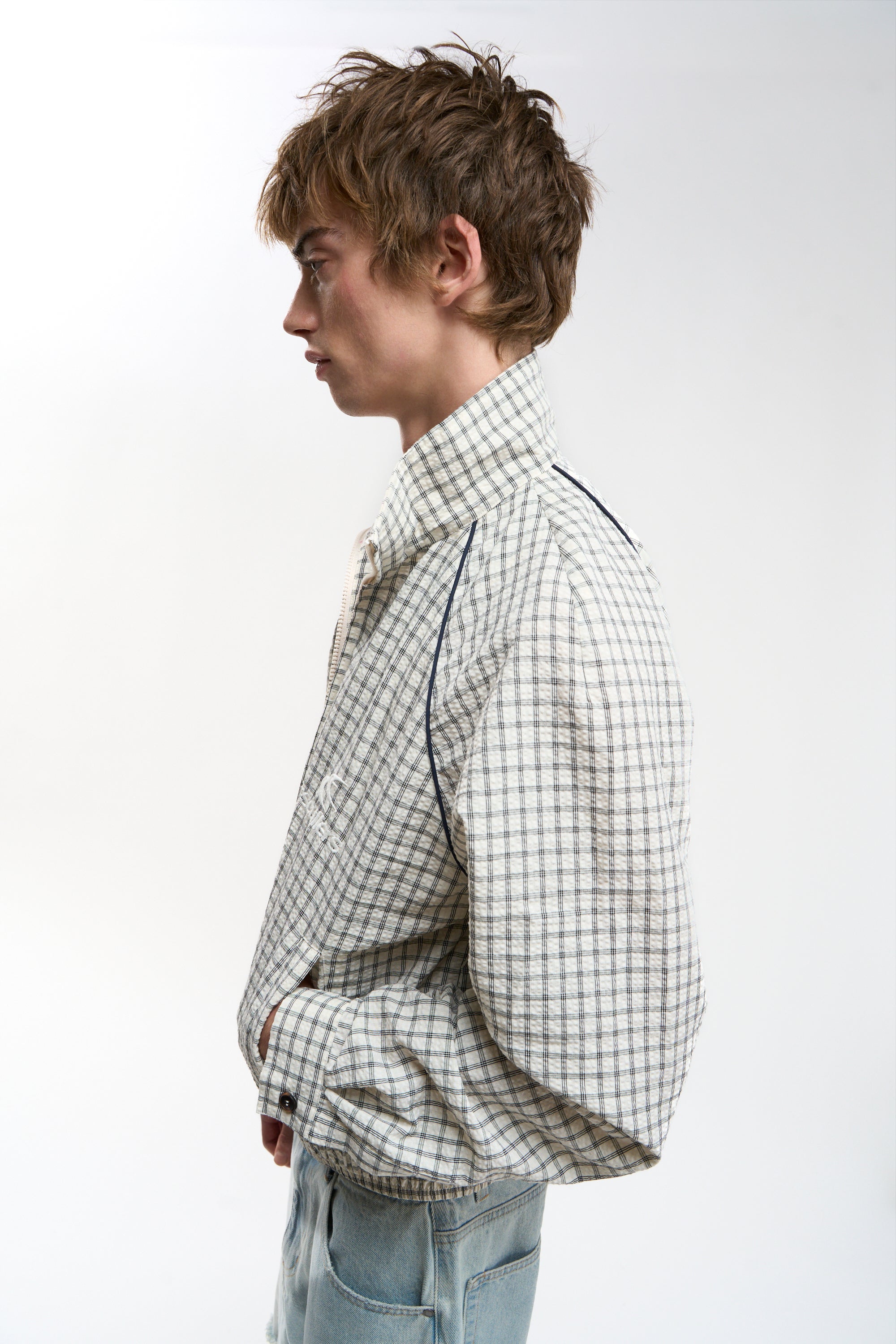 Chamise Checkered Ecru Zipper