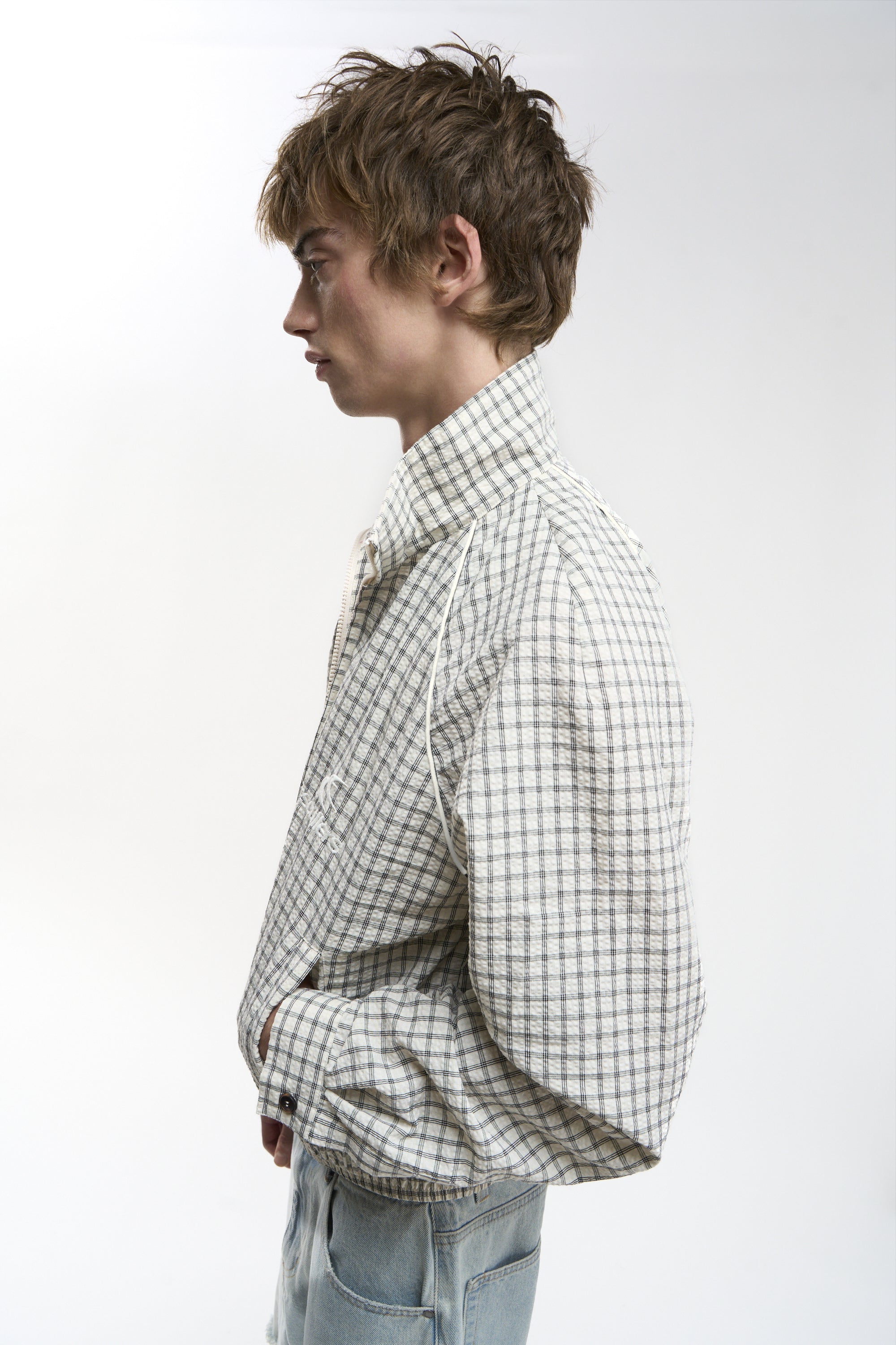 Chamise Checkered Ecru Zipper
