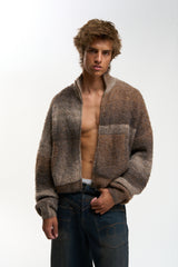 Delorette Brown Knit Zipper