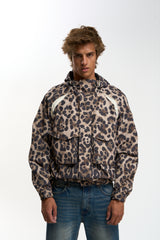 Taxidermy Brown Leopard Windbreaker