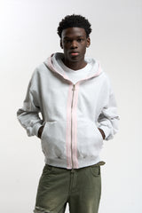 Ribs Grey Melange Zipper