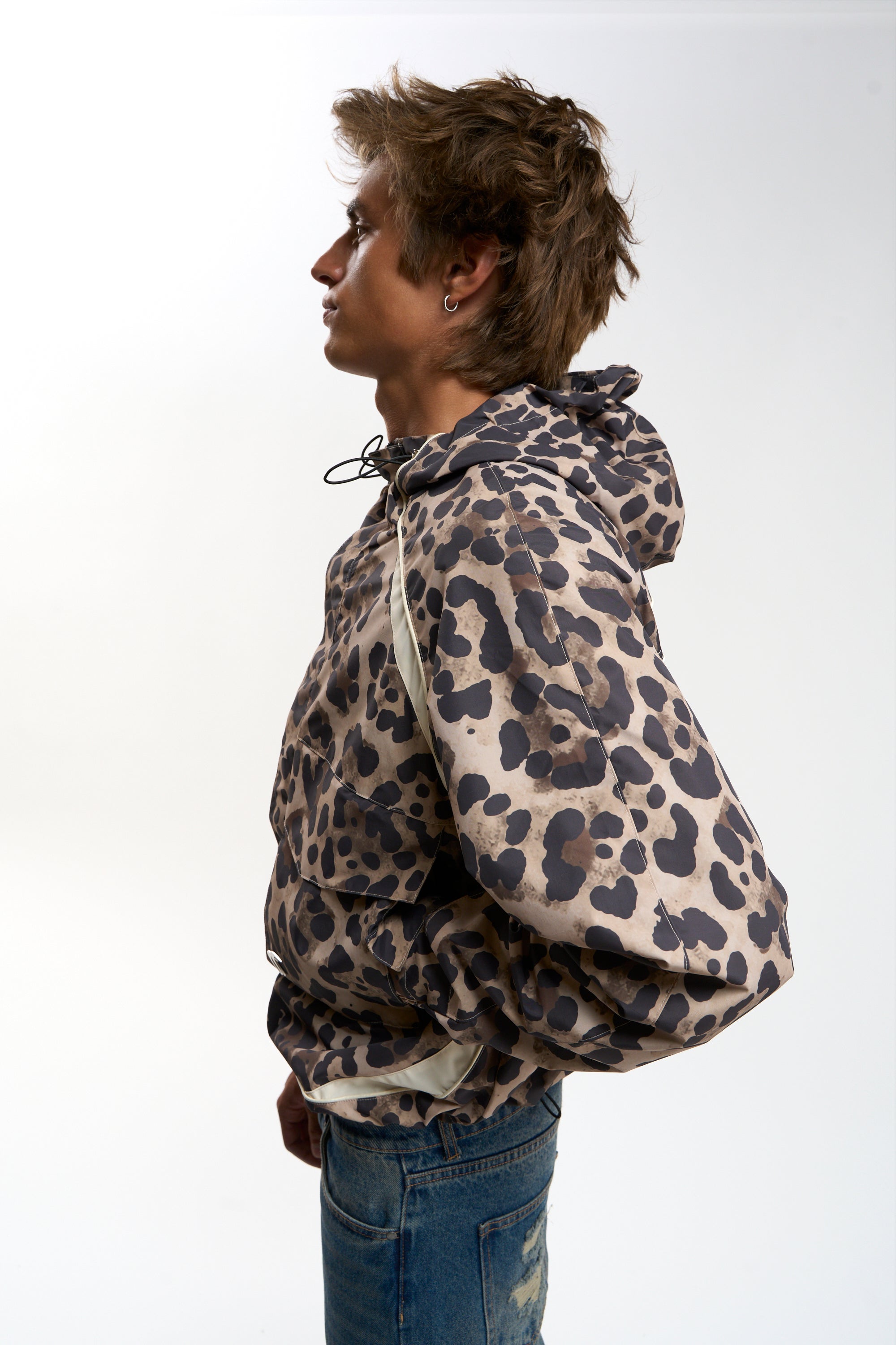 Taxidermy Brown Leopard Windbreaker