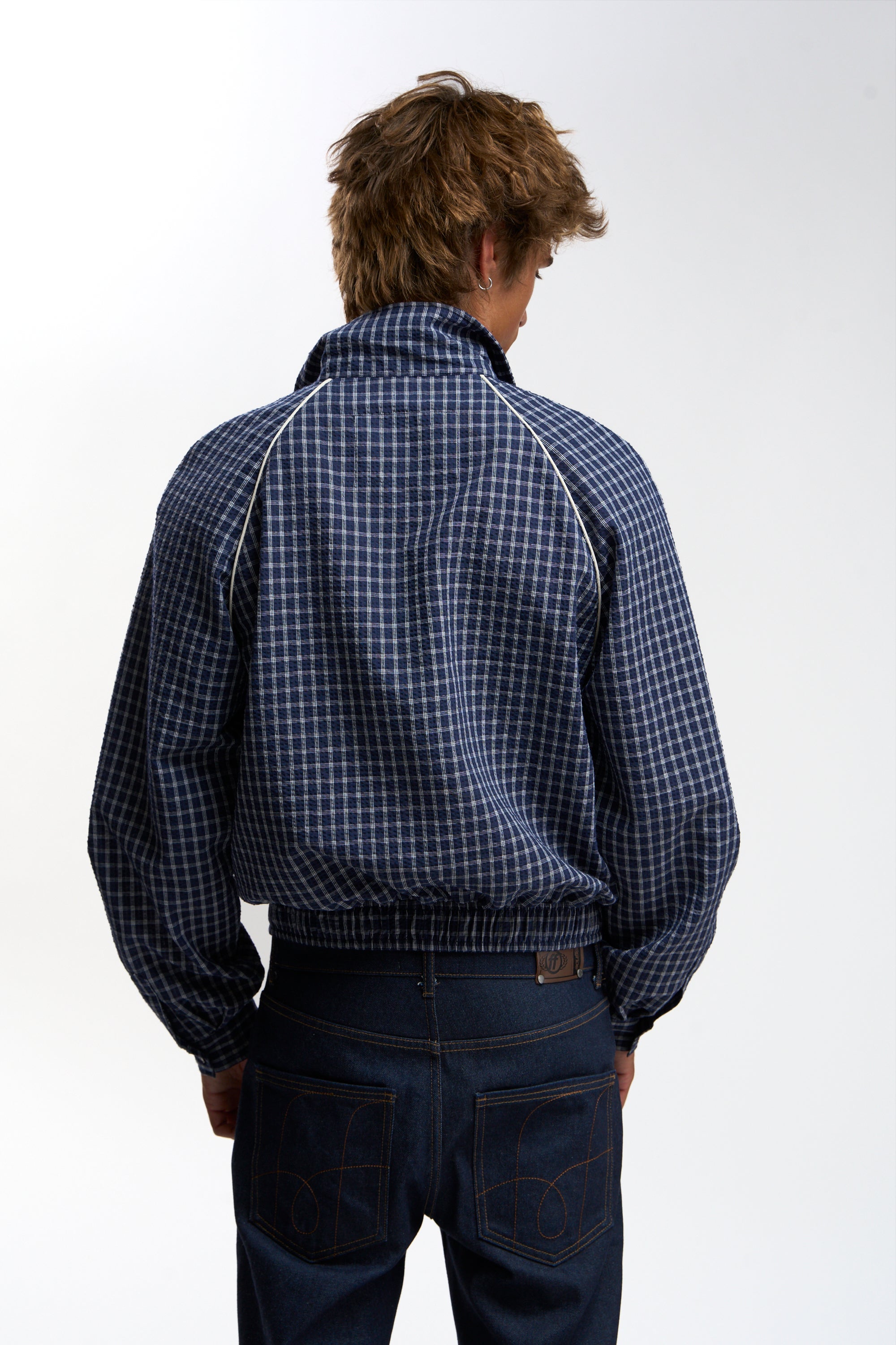 Chamise Checkered Navy Zipper