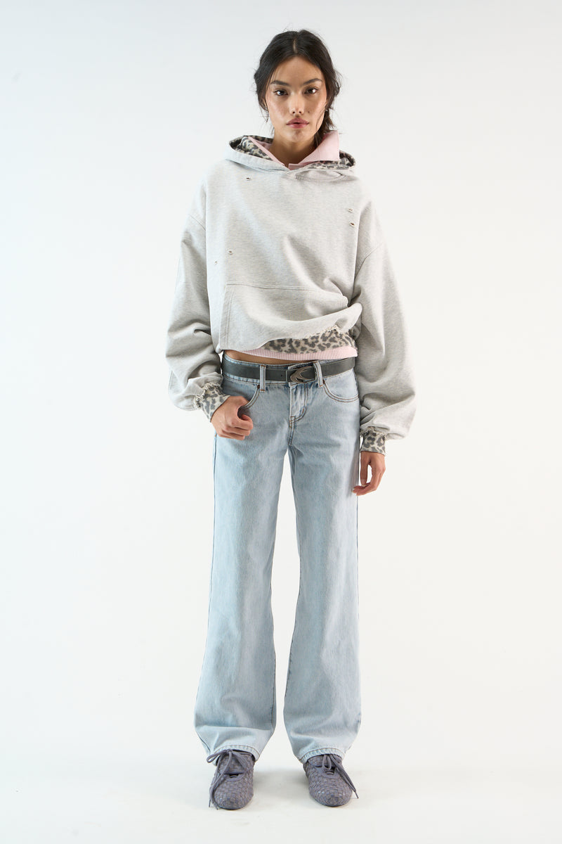 Leo Grey Melange Hoodie