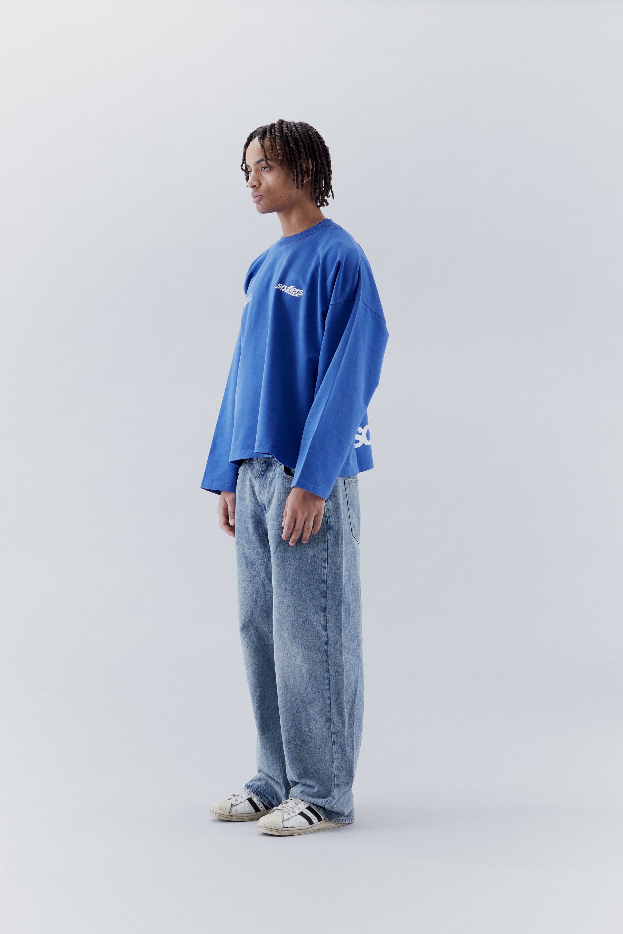 Palm Crewneck Royal Blue – Scuffers